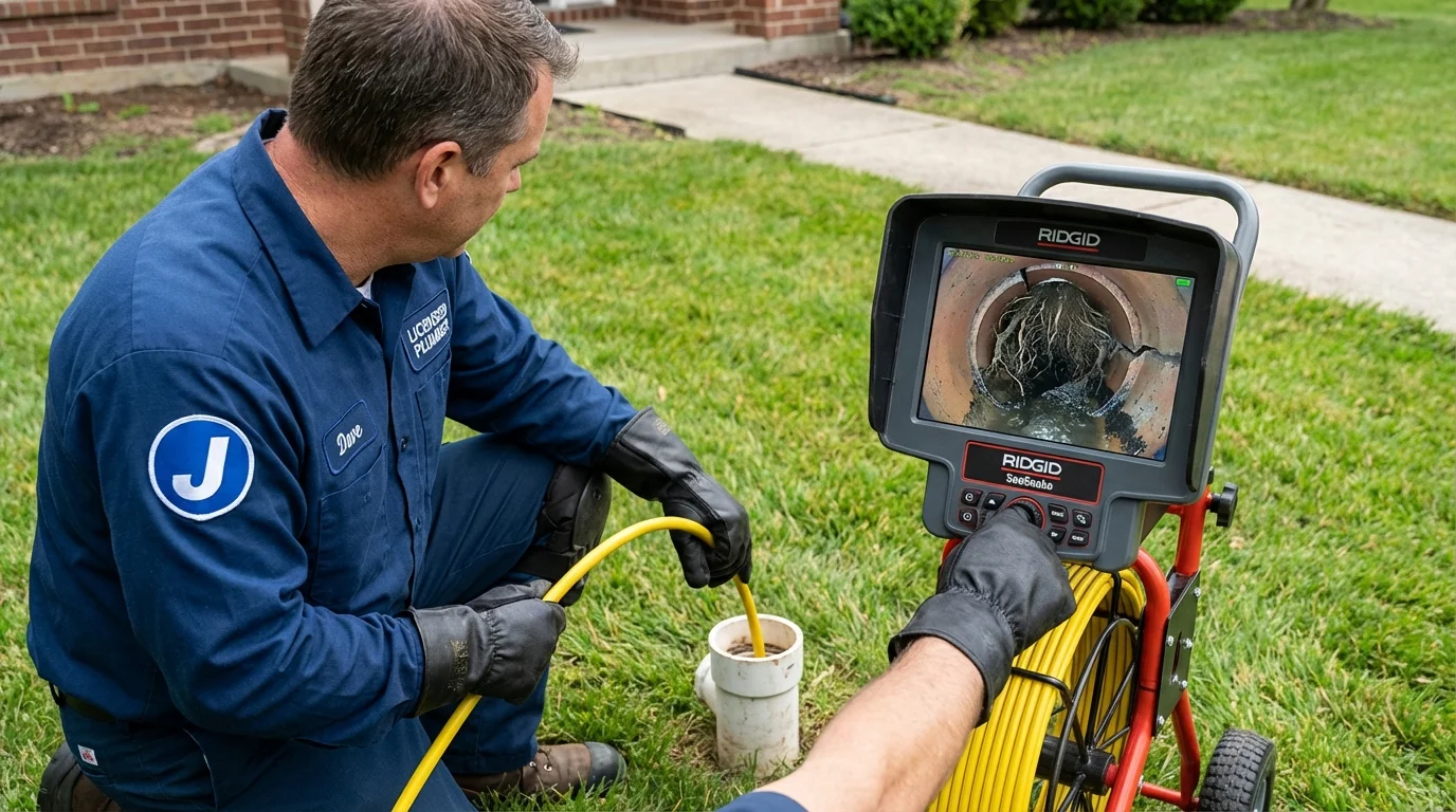 Sewer camera inspection being performed by Johns Plumbing LLC in Clarkston